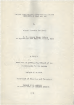 Factors influencing kinesthetically guided movements of - K-REx