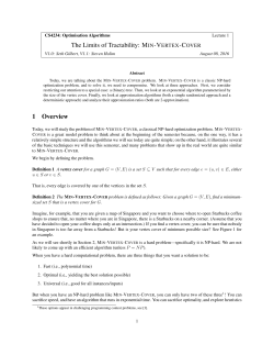 MIN-VERTEX-COVER 1 Overview