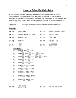 Using a Scientific Calculator