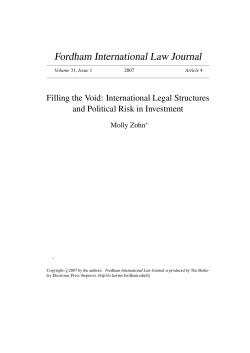International Legal Structures and Political Risk