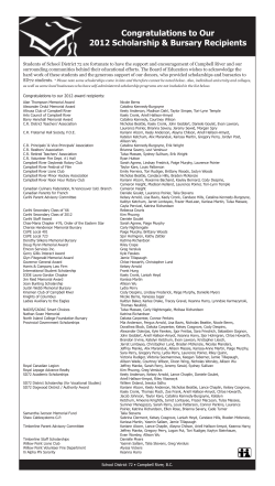 2012 SD72 Scholarship and Bursary Recipients