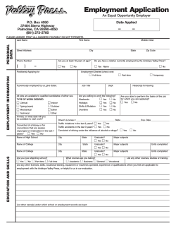 Employment Form - Antelope Valley Press