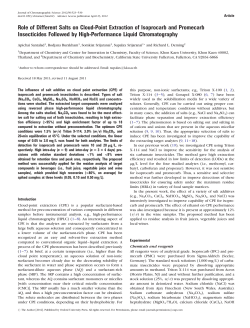 Role of Different Salts on Cloud-Point Extraction