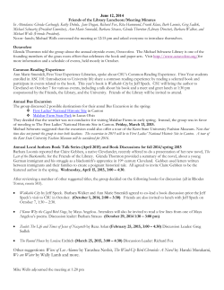 Thursday, June 12, 2014 - The Michael Schwartz Library