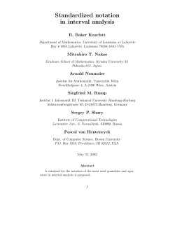 Standardized notation in interval analysis
