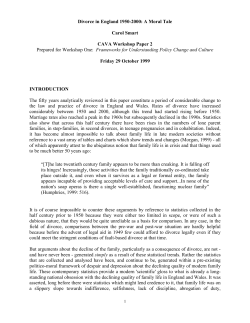 Divorce in England 1950-2000: A Moral Tale Carol Smart CAVA