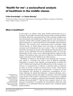 `Health for me`: a sociocultural analysis of