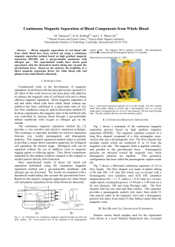 Continuous Magnetic Separation of Blood Components