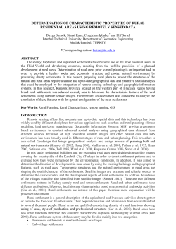 DETERMINATION OF CHARACTERISTIC PROPERTIES OF RURAL