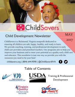 Child Development Services Newsletter May 2017