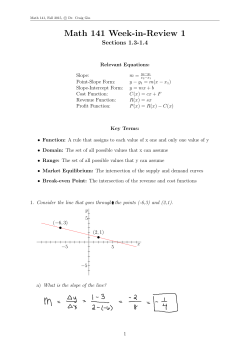 Math 141 Week-in-Review 1