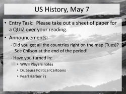 US History, May 7