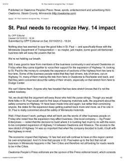 St. Paul needs to recogni e Hw . 14 impact