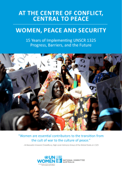 at the centre of conflict, central to peace women, peace