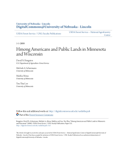 Hmong Americans and Public Lands in Minnesota and Wisconsin