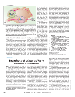 Snapshots of Water at Work