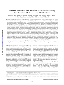 Ischemic Protection and Myofibrillar Cardiomyopathy
