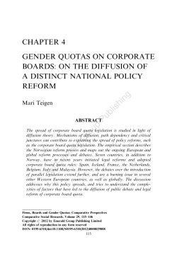 Gender Quotas on Corporate Boards: On the Diffusion of a Distinct