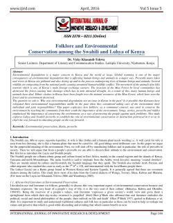 Folklore and Environmental Conservation among the Swahili and