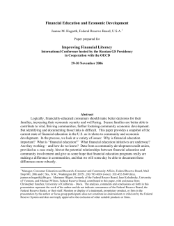 Financial Education and Economic Development