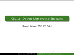 CSL105: Discrete Mathematical Structures