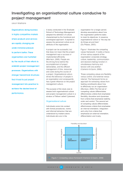 Investigating an organisational culture conducive to project