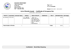 Certificate of Occupance Permits Issued - March 2013
