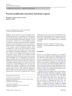 Parasite modification of predator functional response