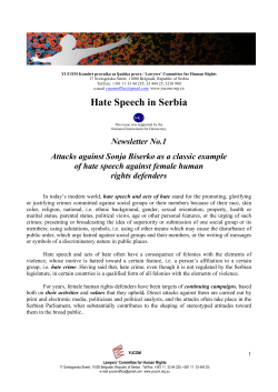 Hate Speech in Serbia - Helsinki Committee for Human Rights in