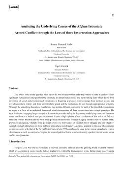 Analyzing the Underlying Causes of the Afghan Intrastate Armed