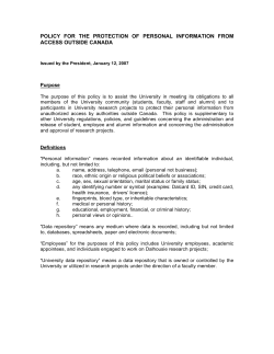 policy for the protection of personal
