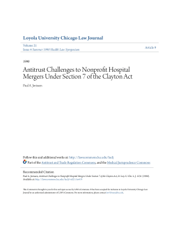 Antitrust Challenges to Nonprofit Hospital
