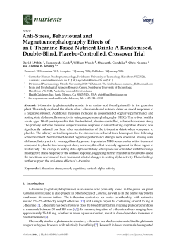 Anti-Stress, Behavioural and