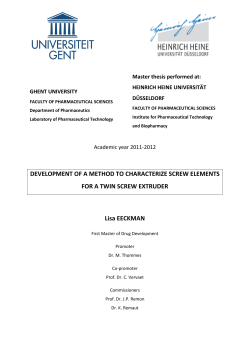 DEVELOPMENT OF A METHOD TO CHARACTERIZE SCREW