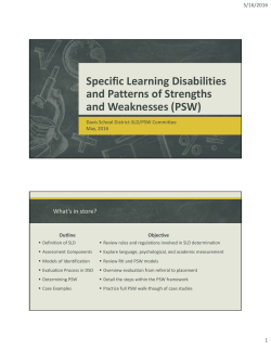 Specific Learning Disabilities and Patterns of