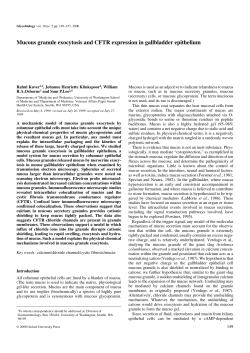 Mucous granule exocytosis and CFTR expression in gallbladder
