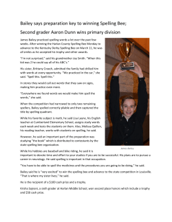 Bailey says preparation key to winning Spelling Bee