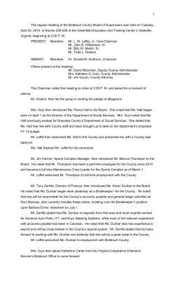 Minutes - Botetourt County, Virginia