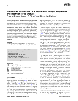 Microfluidic devices for DNA sequencing: sample preparation and