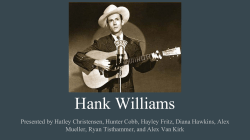 Hank Williams - lipscomb.umn.edu
