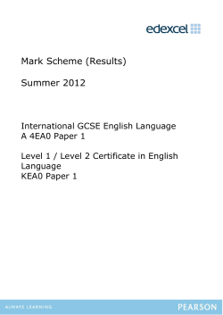 Mark scheme - Paper 1 - June 2012 - Edexcel