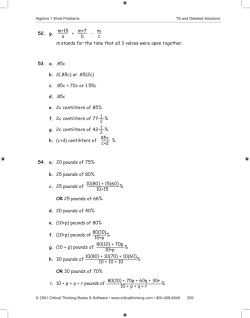 Algebra I Word Problems - The Critical Thinking Co.