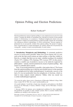 Opinion Polling and Election Predictions