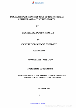 moral regeneration - University of Pretoria