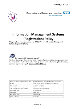Policy On The Use Of Computerised Databases