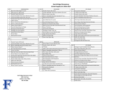 North Ridge Elementary School Supply List 2016-2017