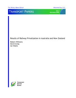 Privatizing British Railways -- Lessons for the Bank and its Borrowers
