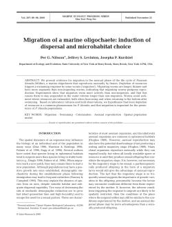 Migration of a marine oligochaete: induction of dispersal and