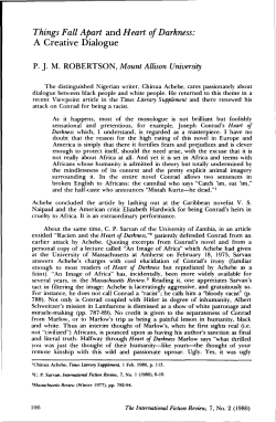 Things Fall Apart and Heart of Darkness: A Creative Dialogue