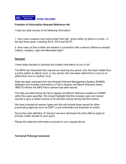 Territorial Policing Command - Suspects who have absconded from